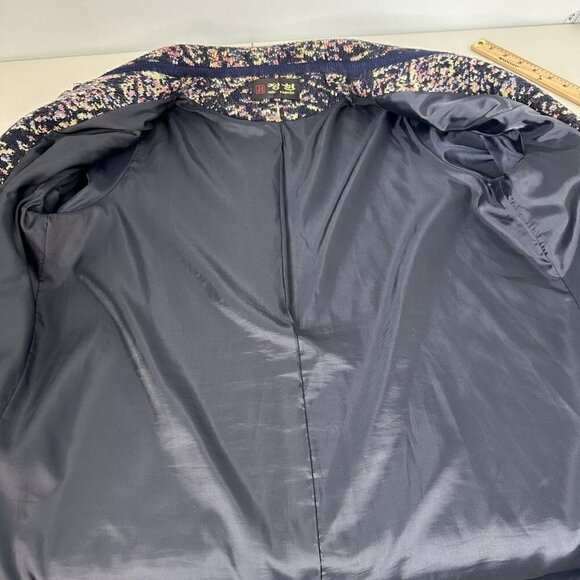 Wool Coatigan Intarsia Jeweled Buttons Cardigan Sweater Size US 2XL - Picture 5 of 16